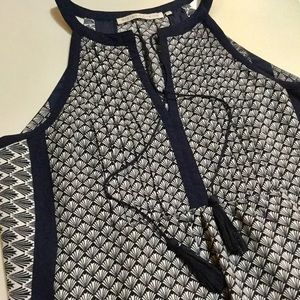 Violet + Claire Boho Scallop Tassel Top